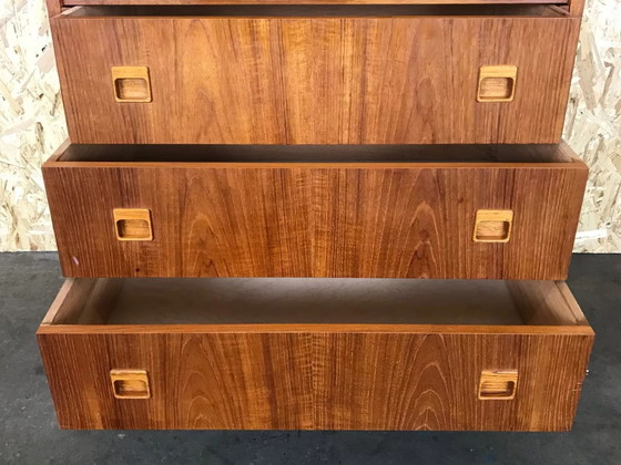 Image 1 of 60s 70s teak secretaire ladekast Deens Modern Bureauontwerp Denemarken 60s 70s