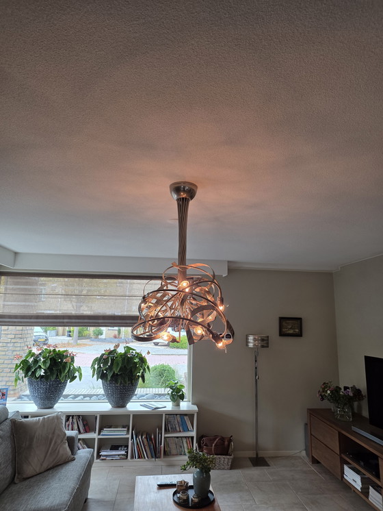 Image 1 of Grande suspension en métal blanc