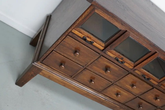 Image 1 of Antiguo armario de mercería alemán de roble, años 20/30