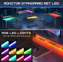 Five Stars® Banco giochi a L - 107x80x76 cm - Banco giochi con illuminazione a LED - Carbonio nero - Banco ad angolo