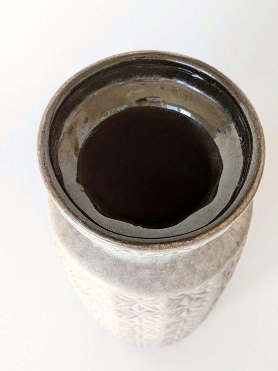 Image 1 of 1960 Grote Scheurich Keramische Vaas | Prisma Decor Grijs Blauw | West Duitsland