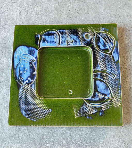 Vide-poche en céramique émaillée vintage signé , années 60/70