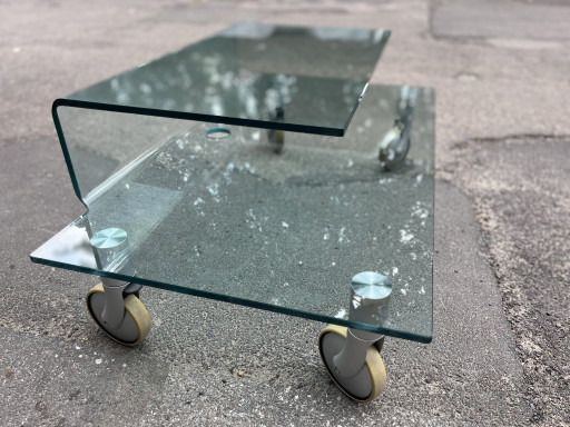 Table basse en verre Fiam, années 1980