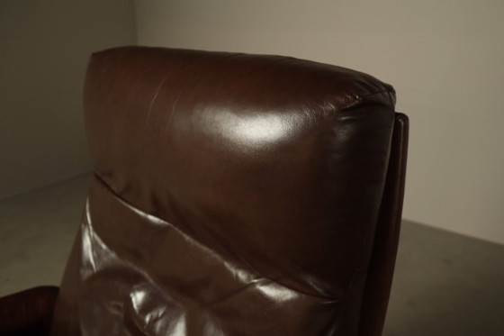Image 1 of Sillón reclinable giratorio de cuero DS-31 de De Sede, Suiza, década de 1970.