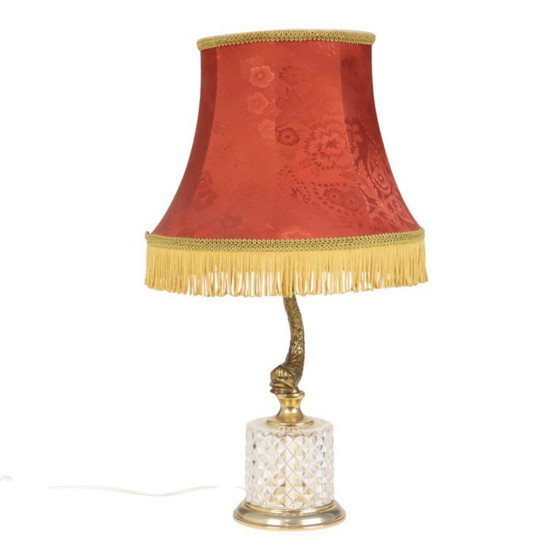 Image 1 of Vintage Brass Table Lamp Mythical Dolphin 45cm