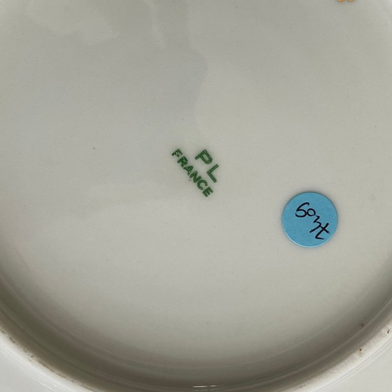 Image 1 of 6 platos hondos antiguos de porcelana con flores y dorados, P L Limoges