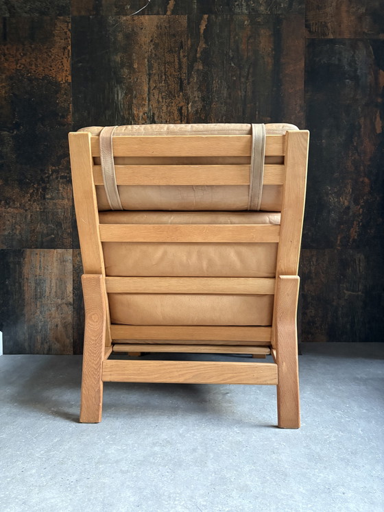 Lounge Fauteuil Met Hocker “Komfort“ – Wood, Leather (photo 7 of 12)