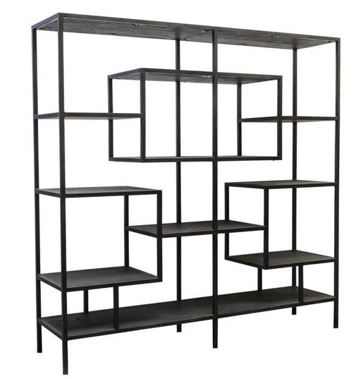 Casa Padrino Designer Shelf Cabinet Black 160 x 40 x H. 160 cm - luxe woonkamermeubels