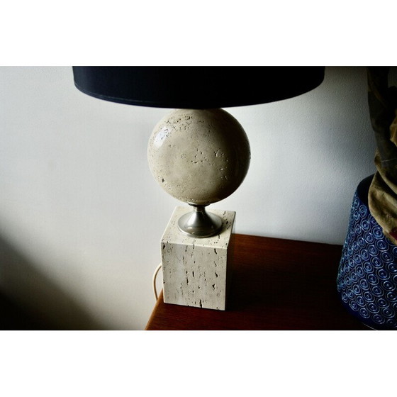 Image 1 of Vintage travertine lamp by Philippe Barbier, 1960