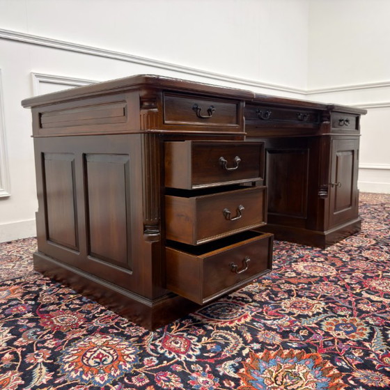 Classic English Desk Set with Office Chairs – Leather, Wood (photo 12 of 23)