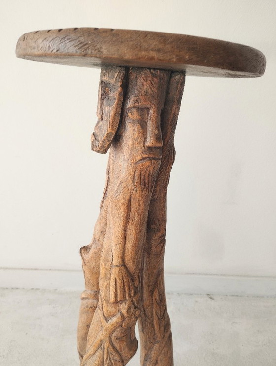 Image 1 of Satz von drei brutalistischen Barhockern, um 1970