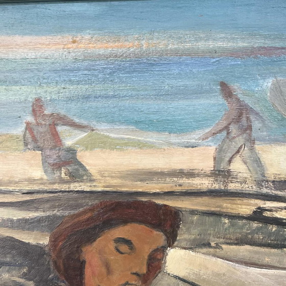 Flory Roland, Retour de Pêche, Huile sur Panneau, 1945 – Peintures et dessins (photo 5 of 16)