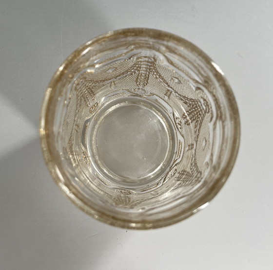 Image 1 of Gobelet en verre pressé Art nouveau, vers 1910 – Bohême (Inwald) – partiellement doré