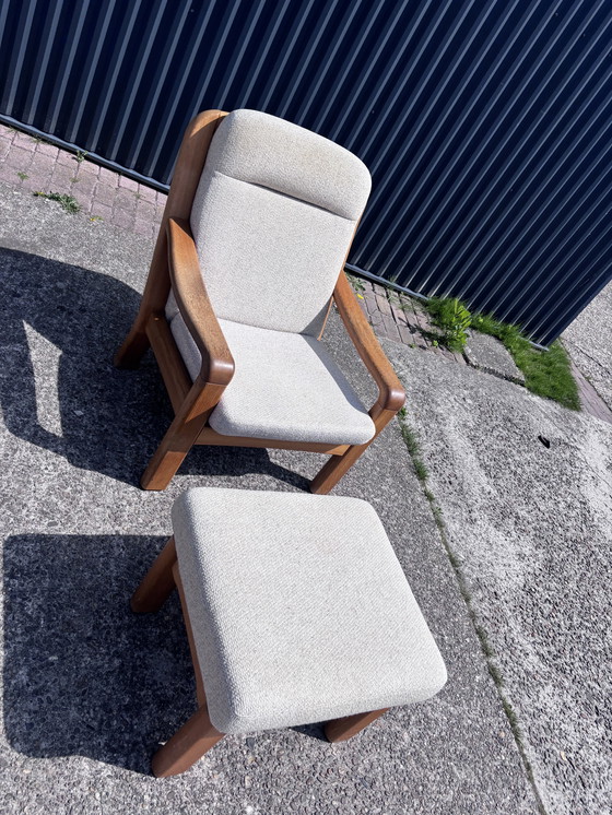 Image 1 of Vintage eiken dyrlund design easy chair met poef