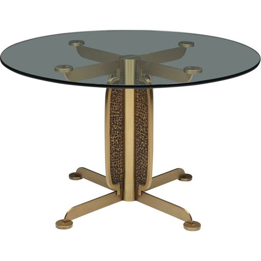 Vintage brass table by Luciano Frigerio, Italy 1970