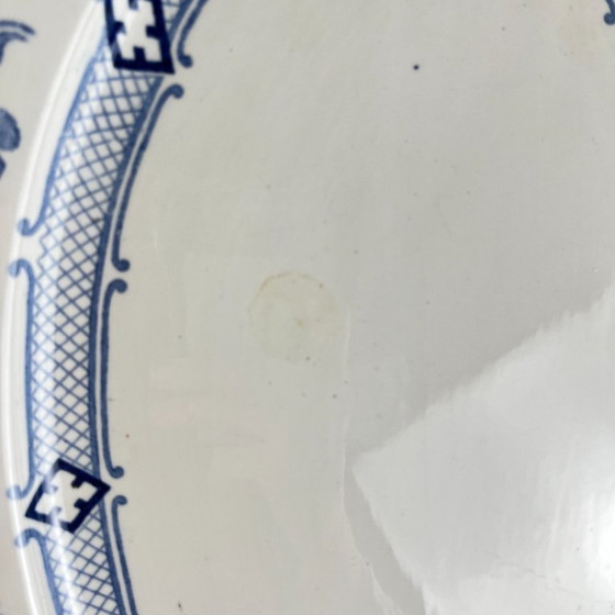 Image 1 of Grand Plat ovale Terre de Fer KG Lunéville, modele "Jane", bleu, 1890-1915