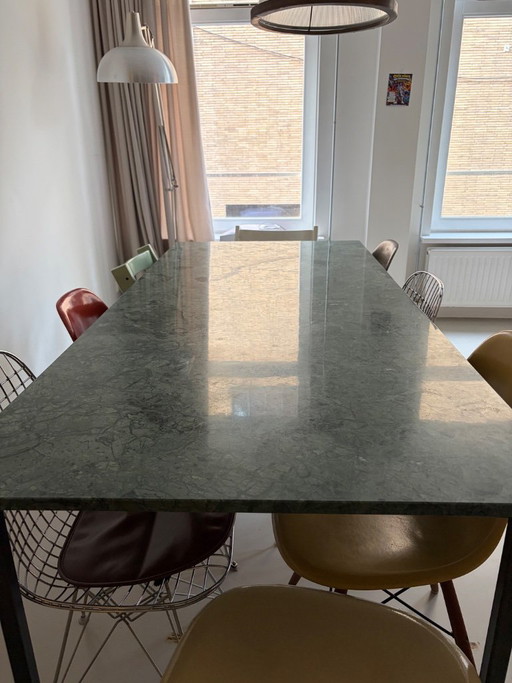 Aime Té Design Eettafel – Groen Marmer – 200 X 90 Cm €950