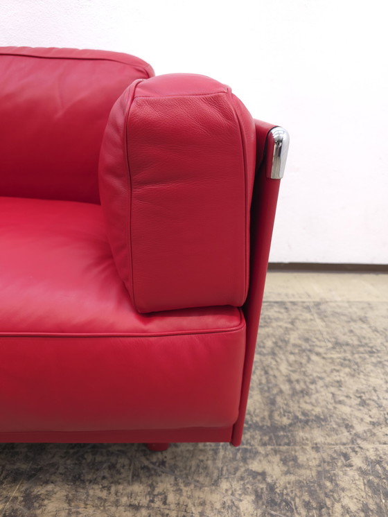 Image 1 of Poltrona Frau Twice sofa two seater designer sofa leather sofa couch red