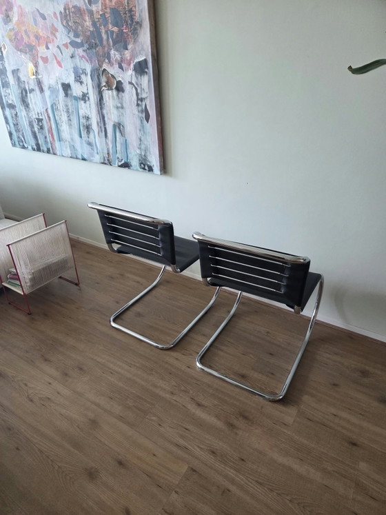 Mies van der Rohe MR10 Ludwig (Anni '60) – Sedie da pranzo, Pelle (photo 4 of 6)