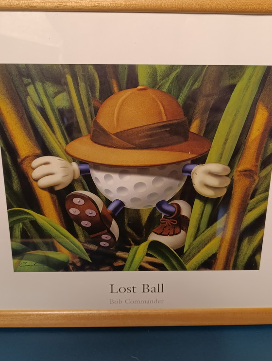 Image 1 of 2 signed Bob Commander framed lost ball and drop 'm