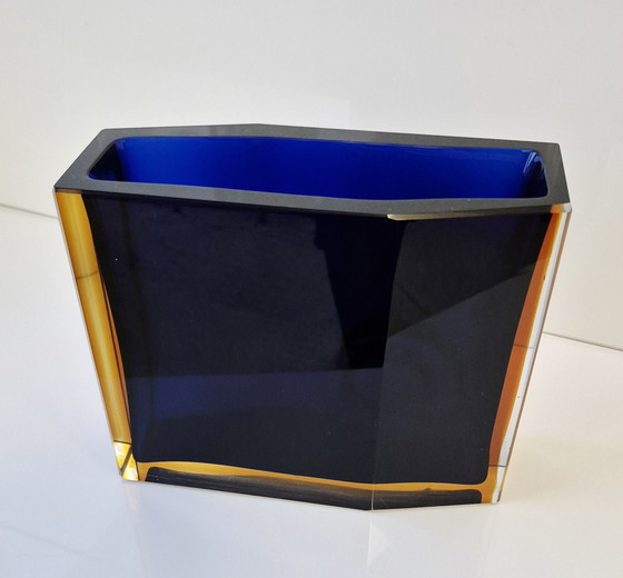 Image 1 of Glazen vaas van Pavel Hlava voor Exbor Egermann Sommerso-Art, circa 1960