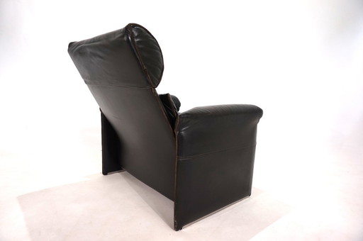 Fauteuil en cuir Saporiti Italia de Giovanni Offredi, 1970