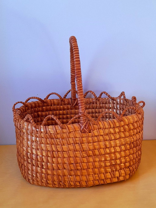 Antique straw basket, 1950