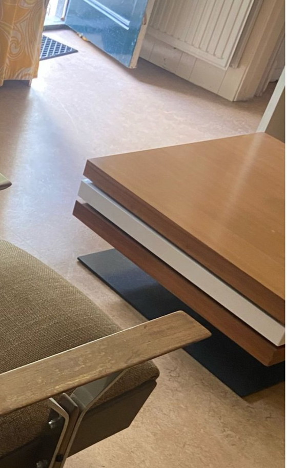 Image 1 of Moderne draaibare vierkante salontafel met 3 niveaus (Ligne Roset Strates-stijl)