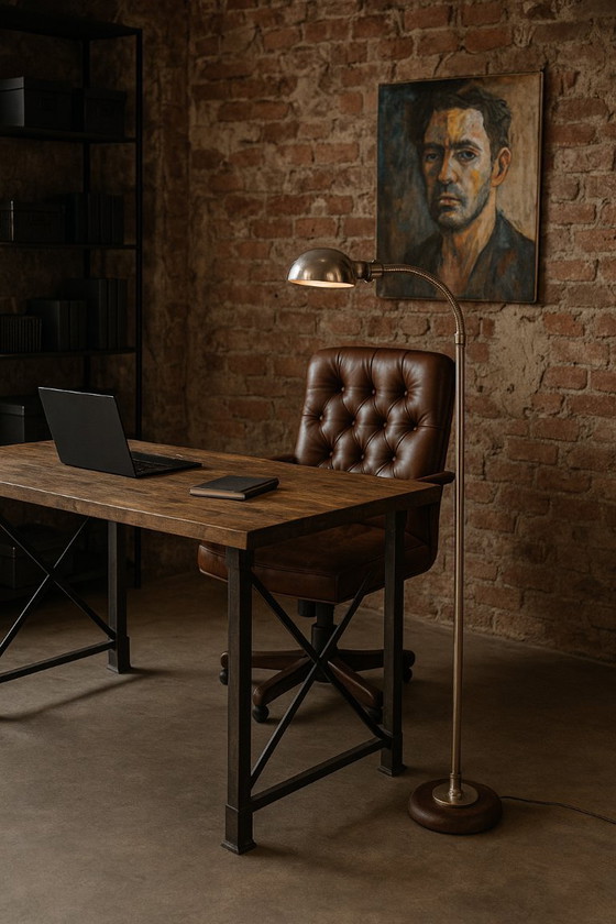 Image 1 of Una elegante lámpara de pie de la época Art Déco, fabricada en la década de 1930.