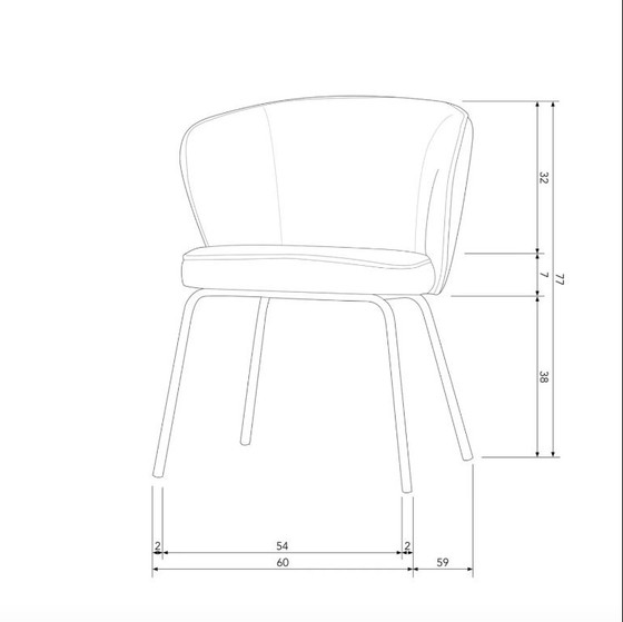4 sillas de comedor Pure Home – Metal, Velvet (photo 5 of 5)