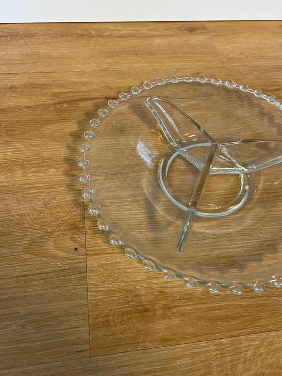 Image 1 of Vintage Serveerschaal Met Kleurloos Glas