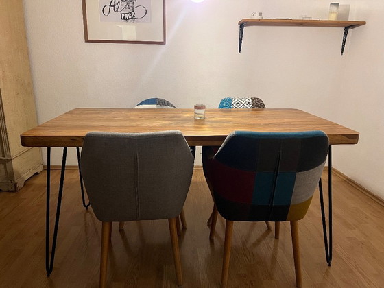 Image 1 of Hochwertiger Eichen Esstisch mit Hairpin Legs massiv