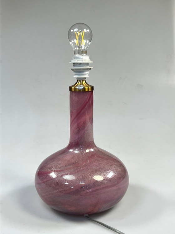 Image 1 of Vintage Danish Table Lamp, Purple Glass, Holmegaard Troll 2