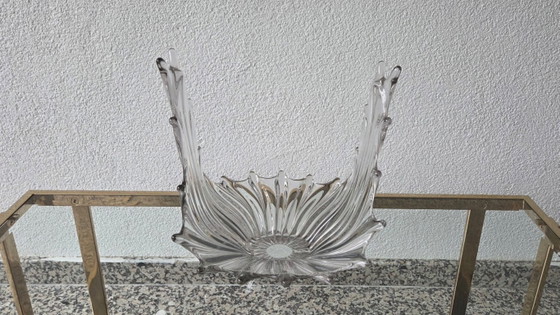 Image 1 of Mid-Century glazen schaal met subtiele lichtroze tint