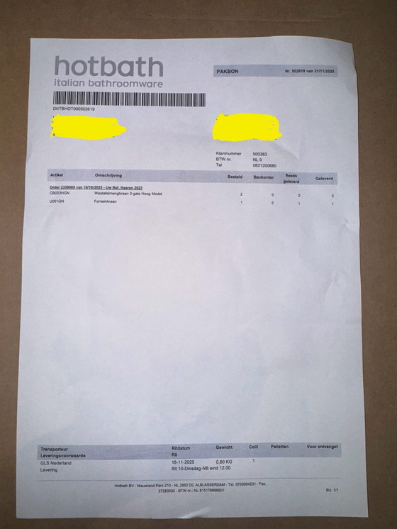 Image 1 of Miscelatore lavabo Hotbath nichel spazzolato 2 pezzi