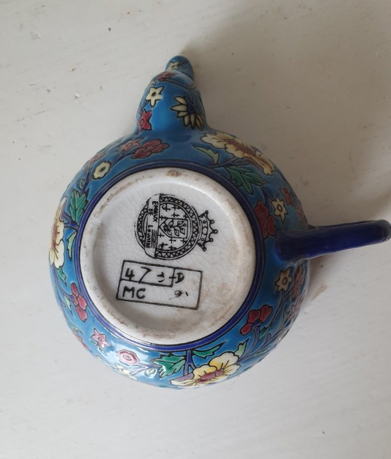 Rare Antique Mustache Head / Sippy Cup - Emaux De Louvière – Decorative Objects, Ceramic (photo 7 of 8)