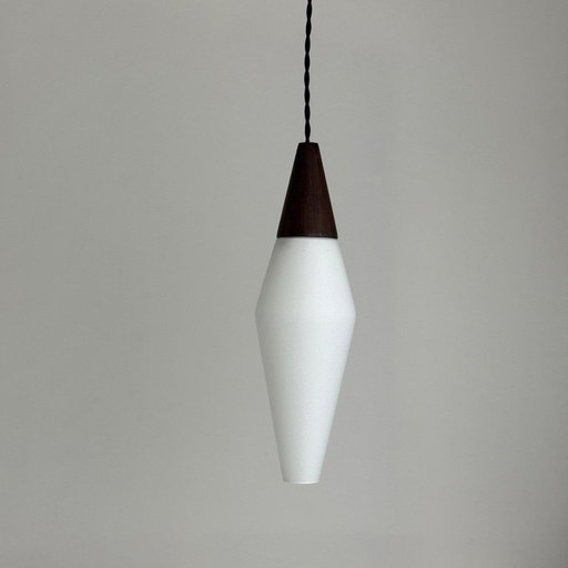 ANCIENNE SUSPENSION SCANDINAVE EN OPALINE VINTAGE