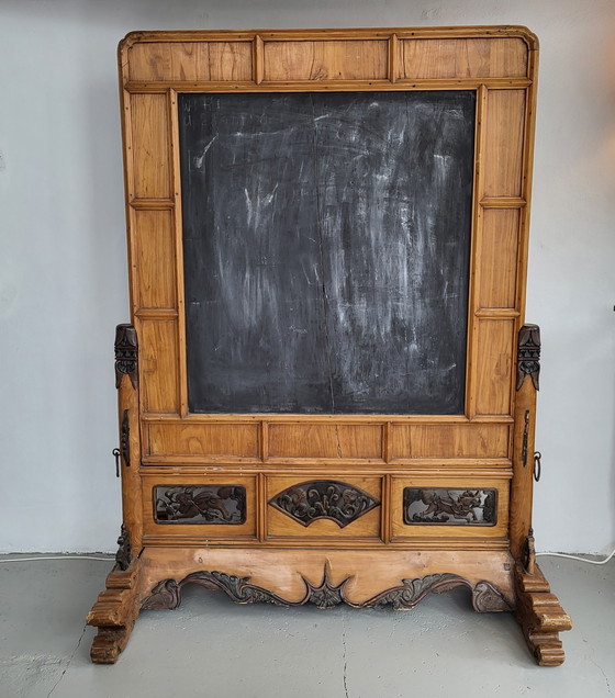 Image 1 of Vintage Chinees Schoolbord / Kamerscherm