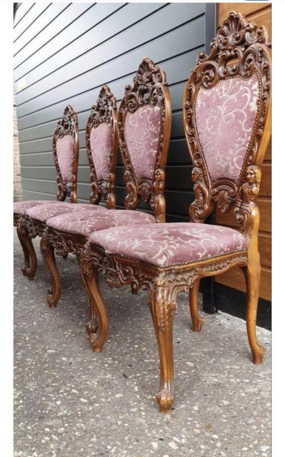 Image 1 of 4 chaises de salle à manger baroques