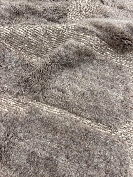 Image 1 of Moroccan Rug Handmade Wool Rug Beni Ouarain Style Large Area Rug Neutral Berber Rug Minimalist Boho Rug