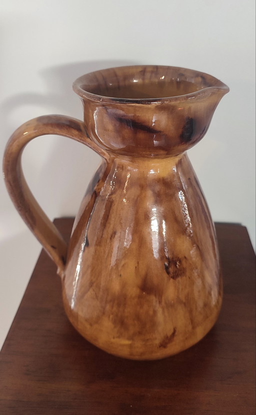 Brocca rustica in ceramica vintage. Anni '50/'70