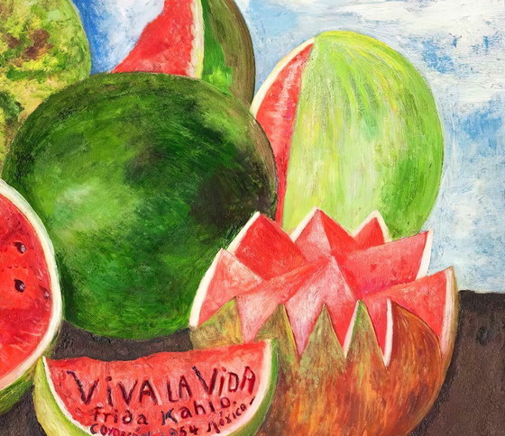 Image 1 of Viva La Vida - Ultimo dipinto dell'artista messicana Frida Kahlo - 1954 - Poster 50 × 70 cm