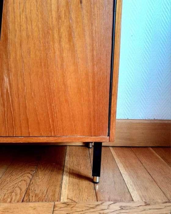 Image 1 of Mid-century vintage cherry wood shoe cabinet
