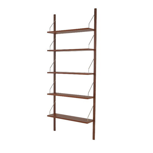 Danish Teak Veneer Modular Shelving System From The 1970s, Five Adjustable Shelves – boekenkasten, Wood
