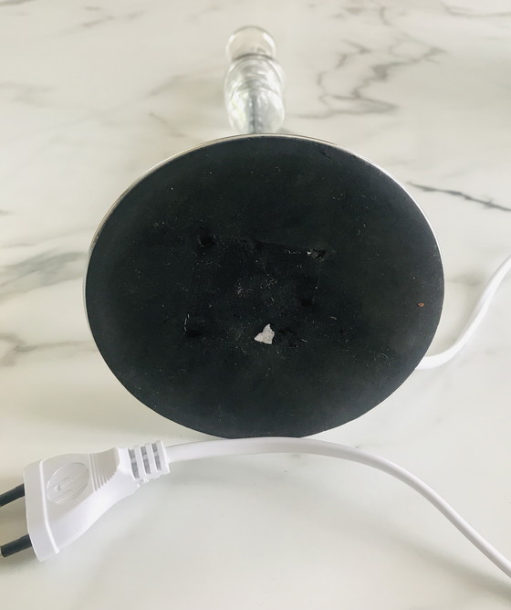 Image 1 of Très joli pied de lampe forme bougeoir translucide