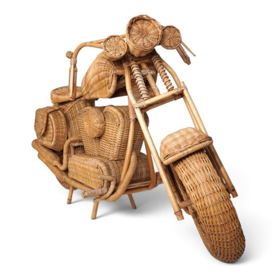 Escultura de motocicleta Harley-Davidson atribuida a Tom Dixon para Habitat en ratán, 1990 (photo 12 of 19)