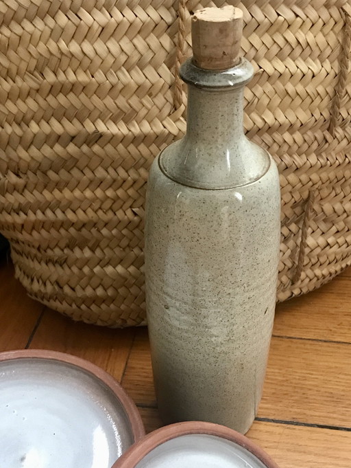 Glazed Stoneware Bottle