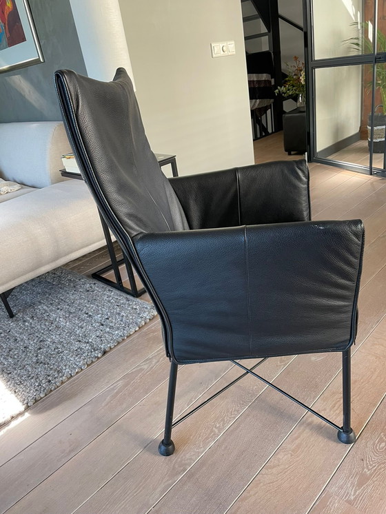 Image 1 of Montis Chaplin 6 eetkamerstoelen leder zwart