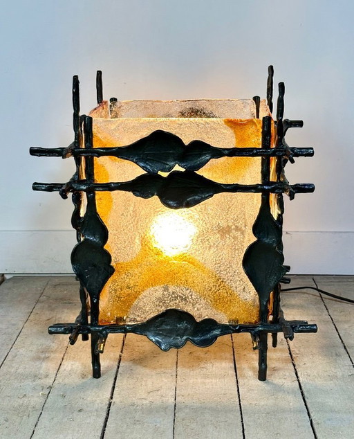 Brutalist lamp 1960 by Tom Ahlström and Hans Ehrich