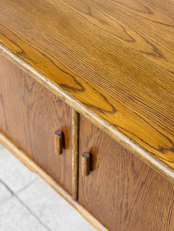 Image 1 of Vintage dressoir van essenhout en bamboe, jaren 60